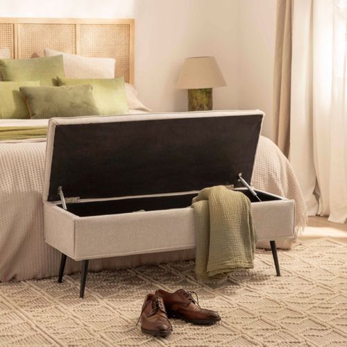 Banc En Tissu Beige 109x43cm