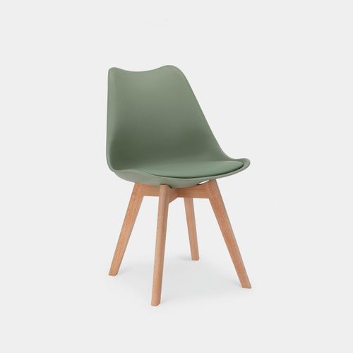 Chaise De Cuisine En Plastique Vert Olive 48x82cm