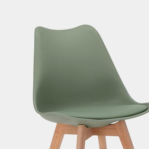 Chaise De Cuisine En Plastique Vert Olive 48x82cm