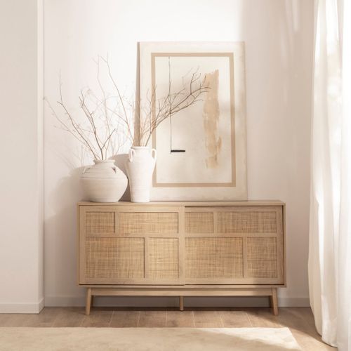 Buffet Bas En Rotin Naturel 150x80cm