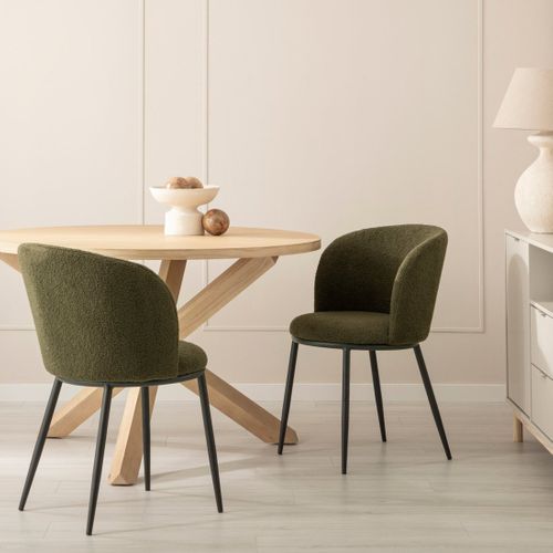 Chaise De Salle à Manger En Revêtement En Moutonnet Vert Foncé 51x80cm