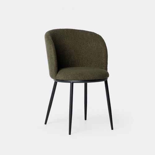 Chaise De Salle à Manger En Revêtement En Moutonnet Vert Foncé 51x80cm