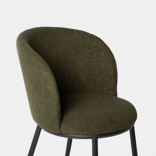 Chaise De Salle à Manger En Revêtement En Moutonnet Vert Foncé 51x80cm