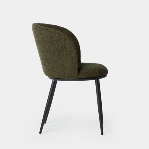 Chaise De Salle à Manger En Revêtement En Moutonnet Vert Foncé 51x80cm