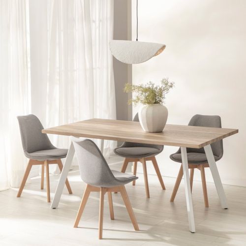 Chaise De Salle à Manger En Tissu Gris 49x82cm