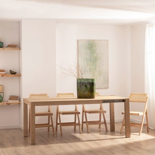 Table Extensible En Bois Naturel 150x77cm