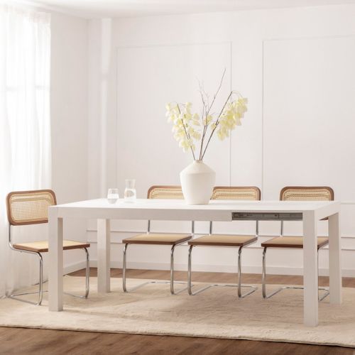 Table Extensible En Laqué Blanc 150x77cm