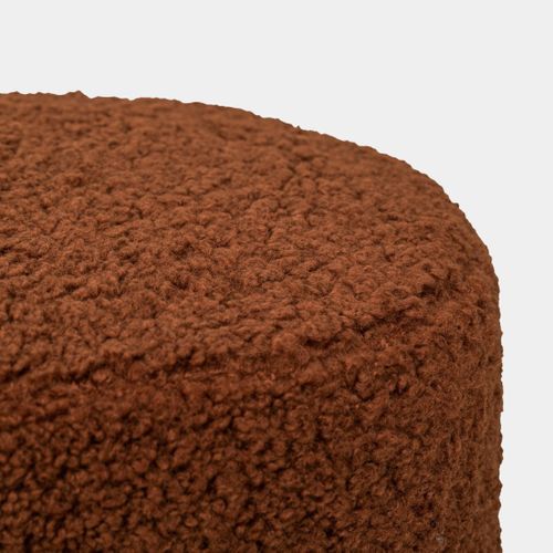 Pouf En Revêtement En Moutonnet Terracotta 35x42cm
