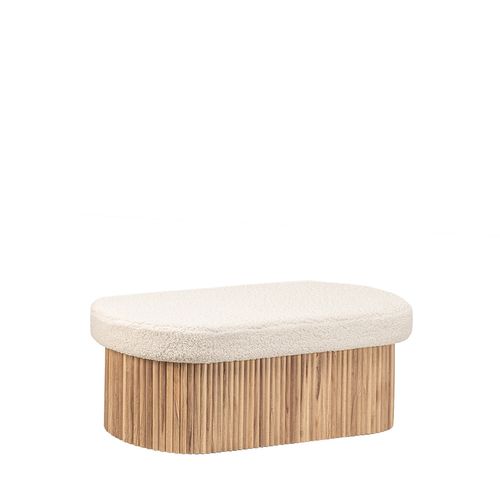 Banc En Revêtement En Moutonnet Blanc 93x44cm