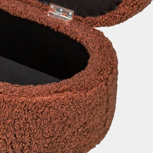 Banc En Revêtement En Moutonnet Terracotta 100x46cm