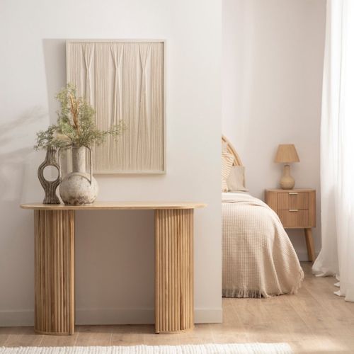 Console En Bois Naturel 110x74cm