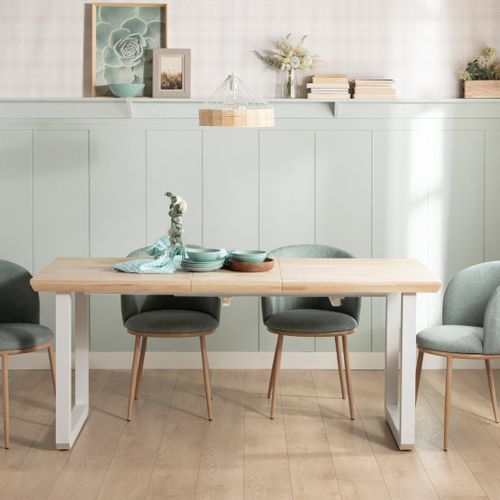 Table Extensible En Bois Naturel 140x76cm