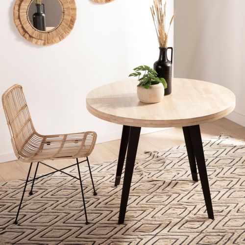 Table Extensible En Bois Naturel 100x76cm