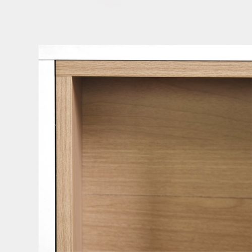 Table Console Flottant En Laqué Naturel-blanc 90x35cm