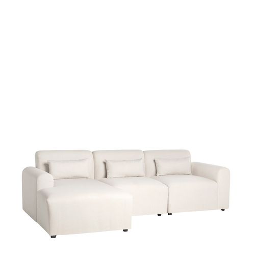 Canapé D'angle En Tissu Beige 280x87cm