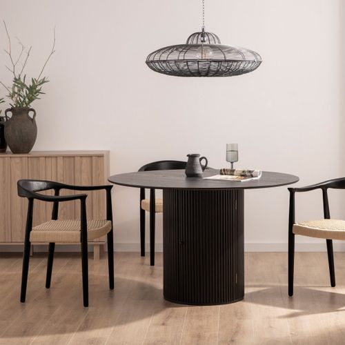 Table Fixe En Bois Noir 120x75cm