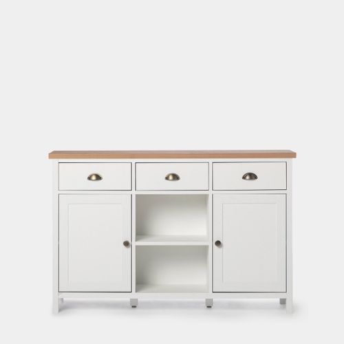 Buffet Haut En Laqué Blanco-natural 130x85cm