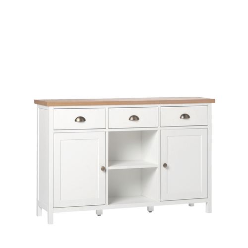Buffet Haut En Laqué Blanco-natural 130x85cm