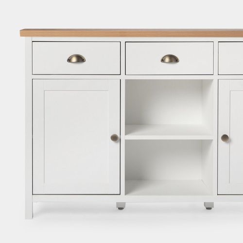 Buffet Haut En Laqué Blanco-natural 130x85cm