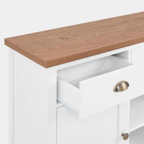 Buffet Haut En Laqué Blanco-natural 130x85cm