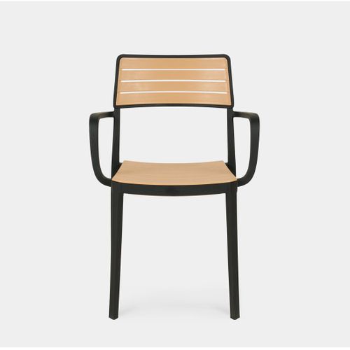 Chaise D'extérieur En Plastique Noir-naturel 54x80cm