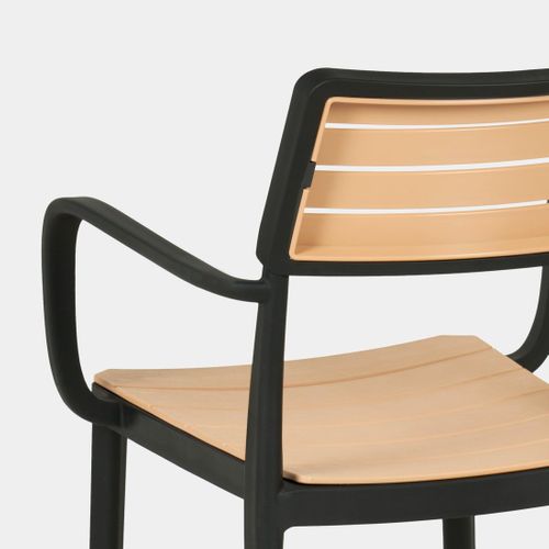 Chaise D'extérieur En Plastique Noir-naturel 54x80cm