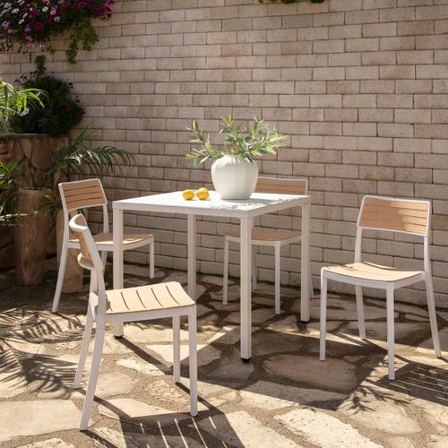 Chaise D'extérieur En Plastique Blanco-natural 41x81cm