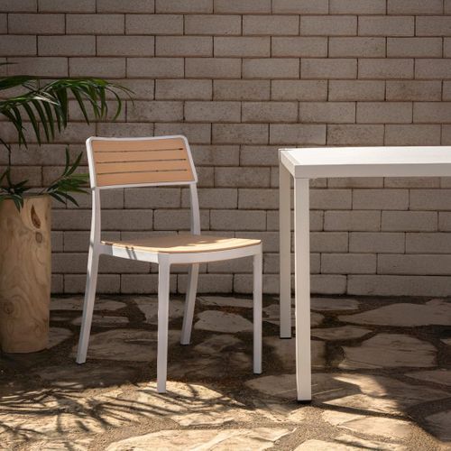 Chaise D'extérieur En Plastique Blanco-natural 41x81cm