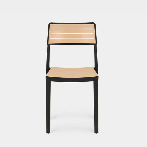 Chaise D'extérieur En Plastique Noir-naturel 41x81cm