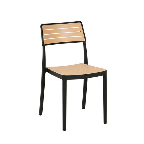 Chaise D'extérieur En Plastique Noir-naturel 41x81cm