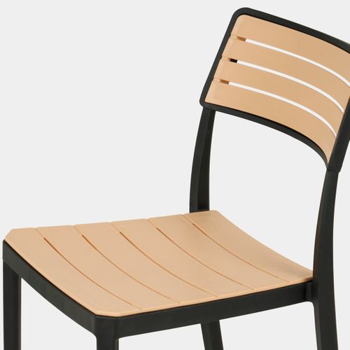 Chaise D'extérieur En Plastique Noir-naturel 41x81cm