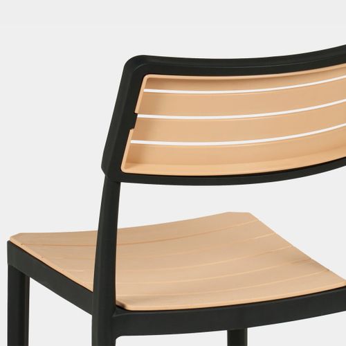 Chaise D'extérieur En Plastique Noir-naturel 41x81cm