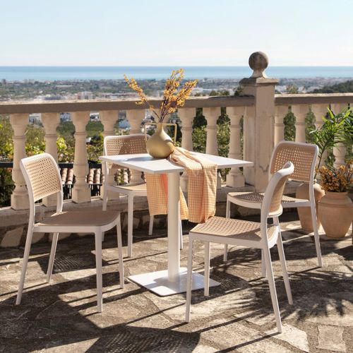 Chaise D'extérieur En Plastique Blanco-natural 44x81cm