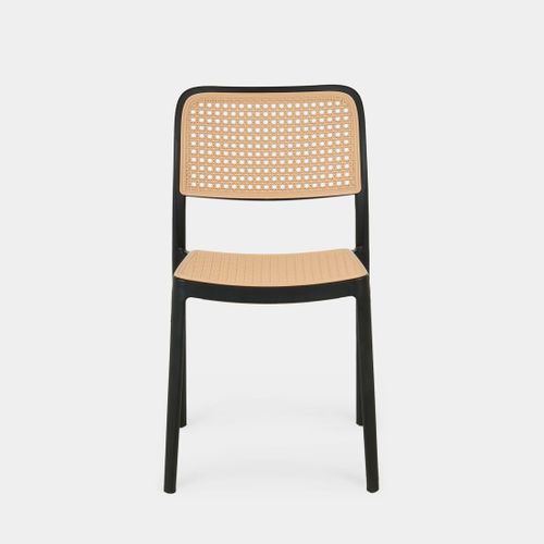 Chaise D'extérieur En Plastique Noir-naturel 44x81cm