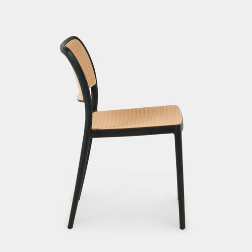 Chaise D'extérieur En Plastique Noir-naturel 44x81cm