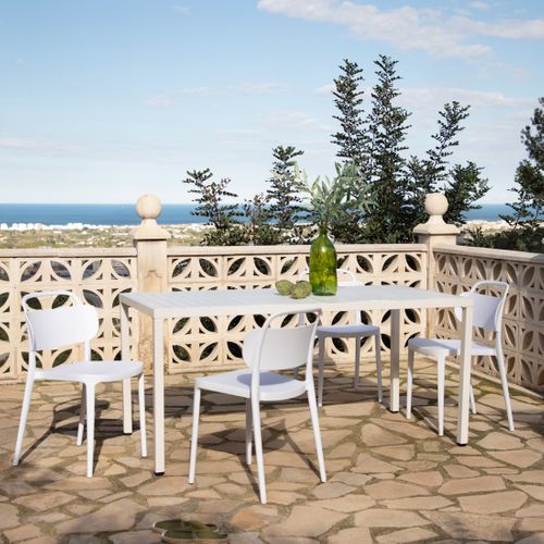 Chaise D'extérieur En Plastique Blanc 47x78cm