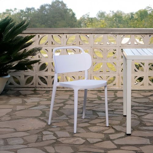 Chaise D'extérieur En Plastique Blanc 47x78cm