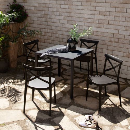 Chaise D'extérieur En Plastique Gris Anthracite 48x81cm