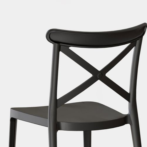 Chaise D'extérieur En Plastique Gris Anthracite 48x81cm