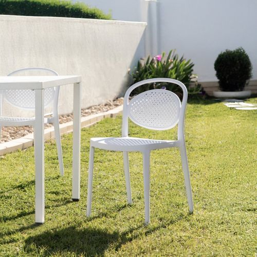 Chaise D'extérieur En Plastique Blanc 43x80cm