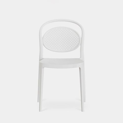 Chaise D'extérieur En Plastique Blanc 43x80cm