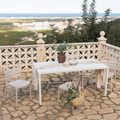 Chaise D'extérieur En Plastique Beige 42x80cm