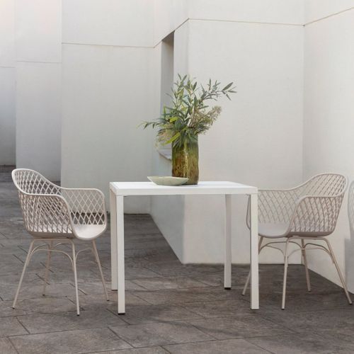 Chaise D'extérieur En Plastique Beige 59x72cm