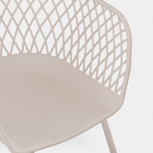 Chaise D'extérieur En Plastique Beige 59x72cm