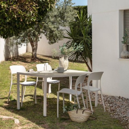 Chaise D'extérieur En Plastique Beige 46x83cm