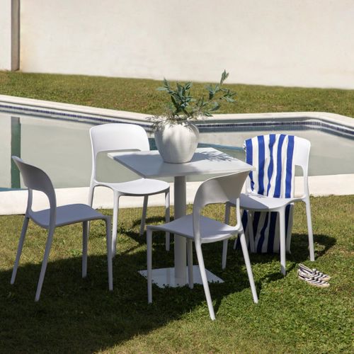 Chaise D'extérieur En Plastique Blanc 46x83cm