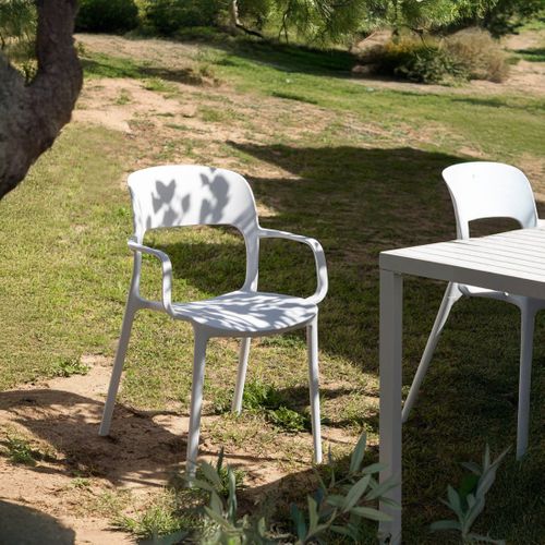 Chaise D'extérieur En Plastique Blanc 53x83cm