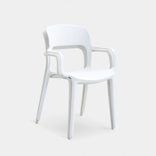 Chaise D'extérieur En Plastique Blanc 53x83cm