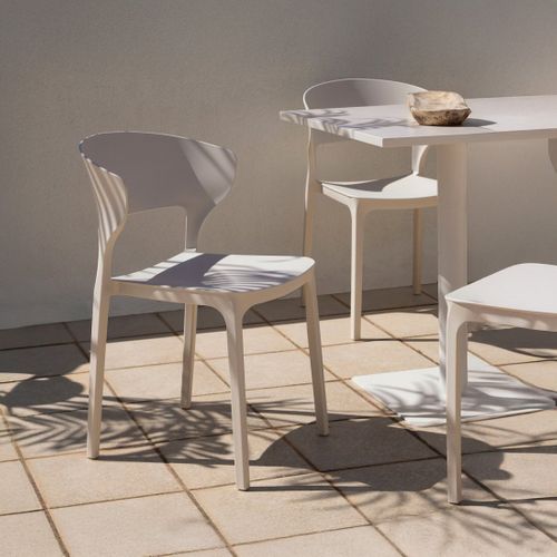 Chaise D'extérieur En Plastique Beige 48x76cm