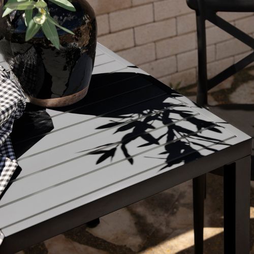 Table Fixe En Polypropylène Gris Anthracite 84x76cm